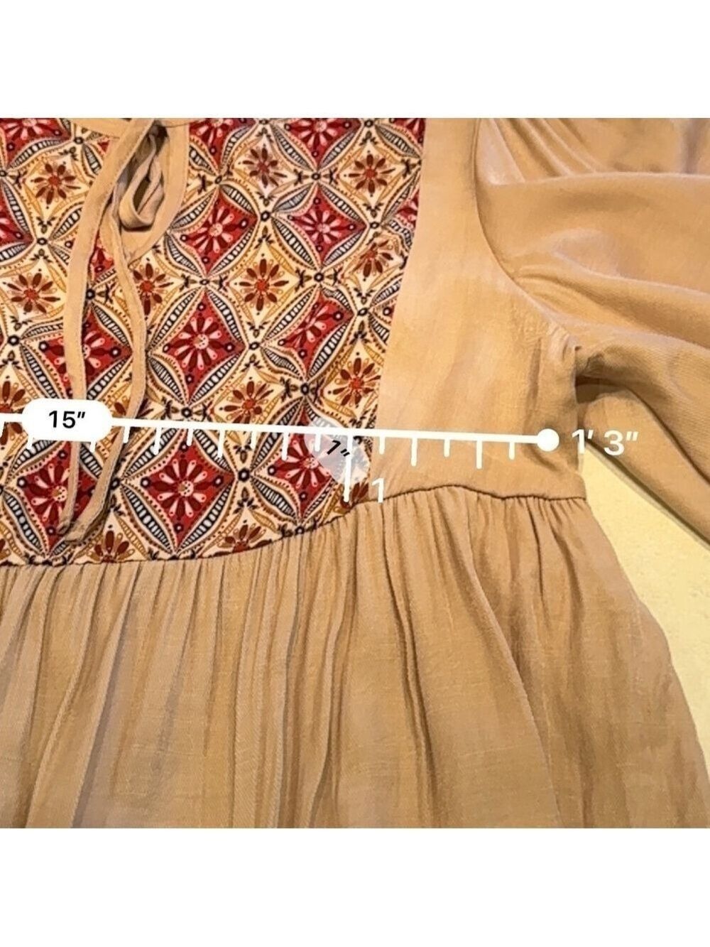 Boho Bell Sleeve Shirt Women's Medium - Picture 6 of 7